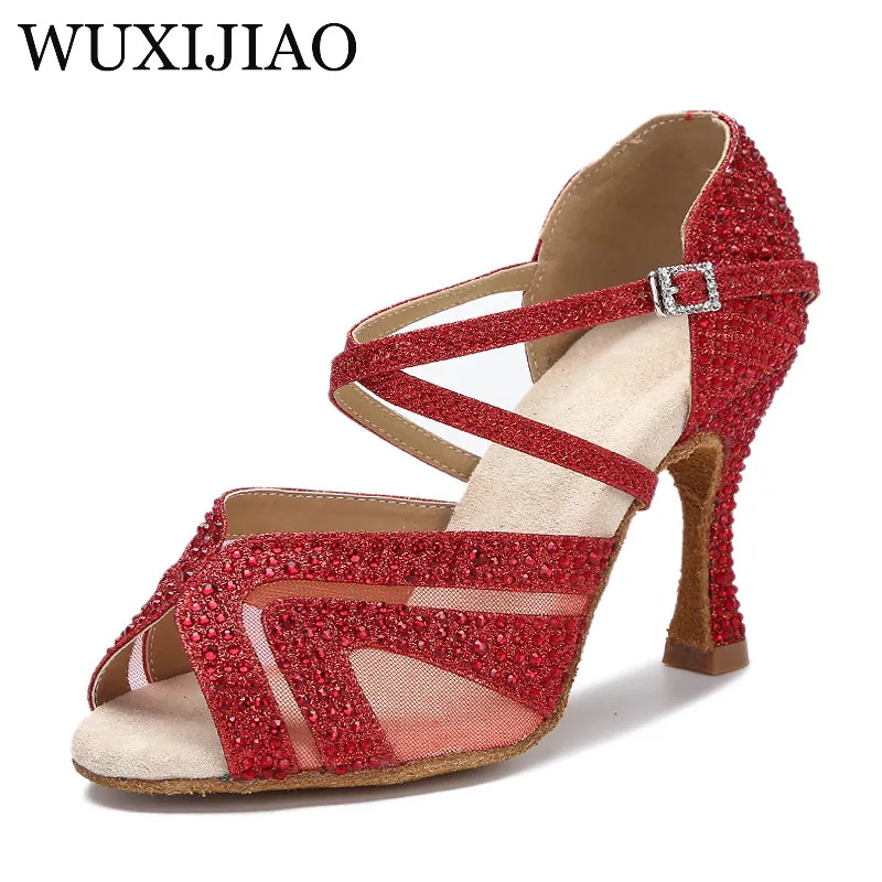 WUXIJIAO – chaussures de danse latine pour femmes, de haute qualité, pour salle de bal, Sasha, logo professionnel personnalisé, 2021 disponibles