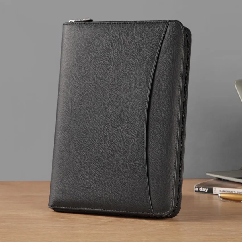 A5 25K Rits Pu Lederen Travel Journal Agenda Planner Notebook Met Lente Bindmiddel Rekenmachine Padfolio Portfolio Aktetas