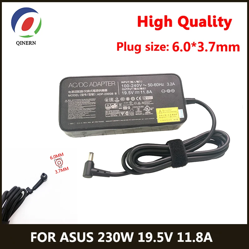 19.5V 11.8A 230W 6.0*3.7mm Charger AC Notebook laptop adapter For For ASUS ROG GM501GS GX501 GX501V GX501VI GX501VI-XS75 Power