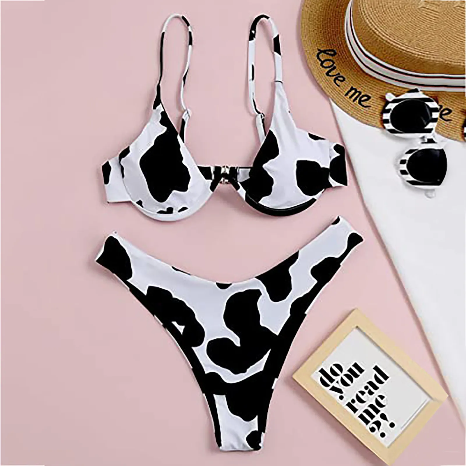 Sexy Bikini Mujer 2023 Cow Print Swimsuit Women Two Pieces Push Up Biquini Brazilian Swimming Suit For Women Beach Swimwear