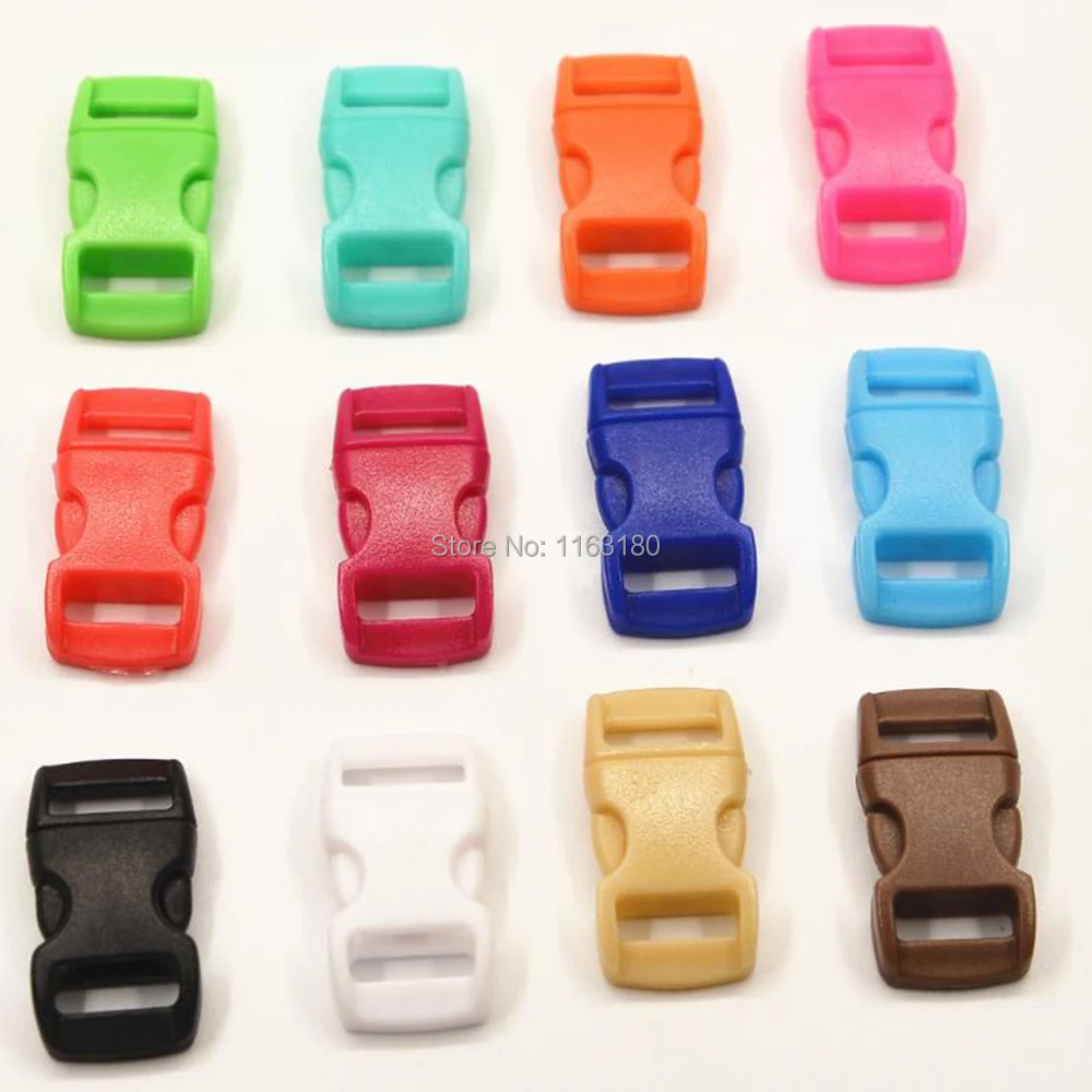 100pcs/lot Colorful Curved Side Release Buckle Clasps For Bracelet Backpacks Clothes Bags DIY Pet collars Parts