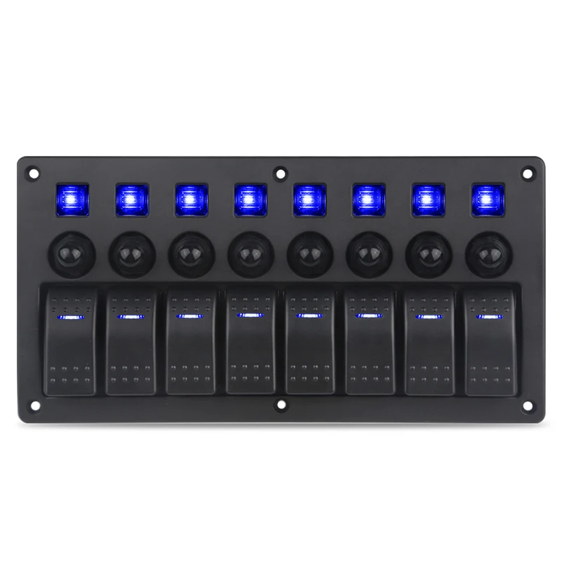 

Marine Switch Panel 12V Waterproof 8 Gang Switch Panel On-Off Marine Car Panel Switch With Breakers Led Switches Panel For Boat