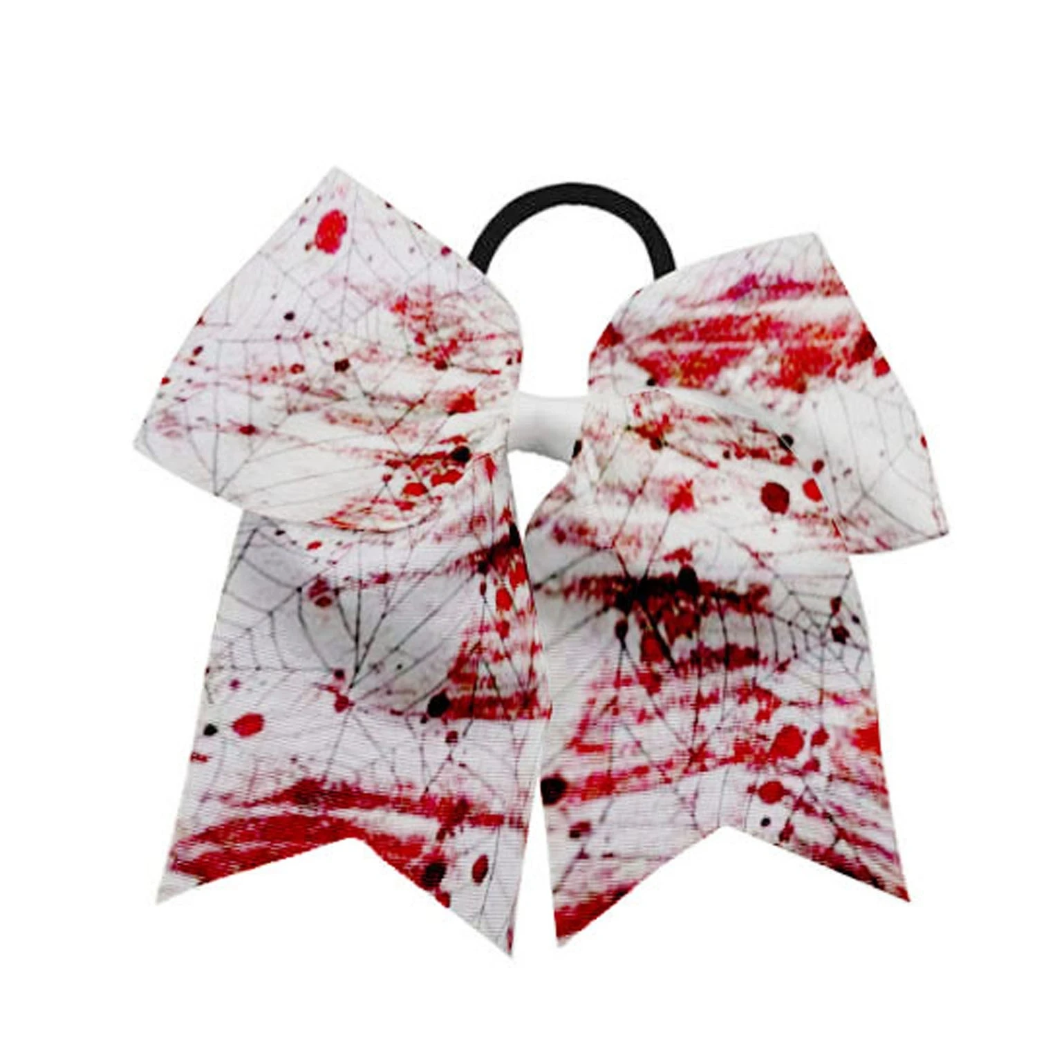 NEW Terror Blood Carnival Fancy Cheer bows Girls Ponytail Holder Cheerleader Halloween 7.5inch Hair Bows Hairband Hair Clips