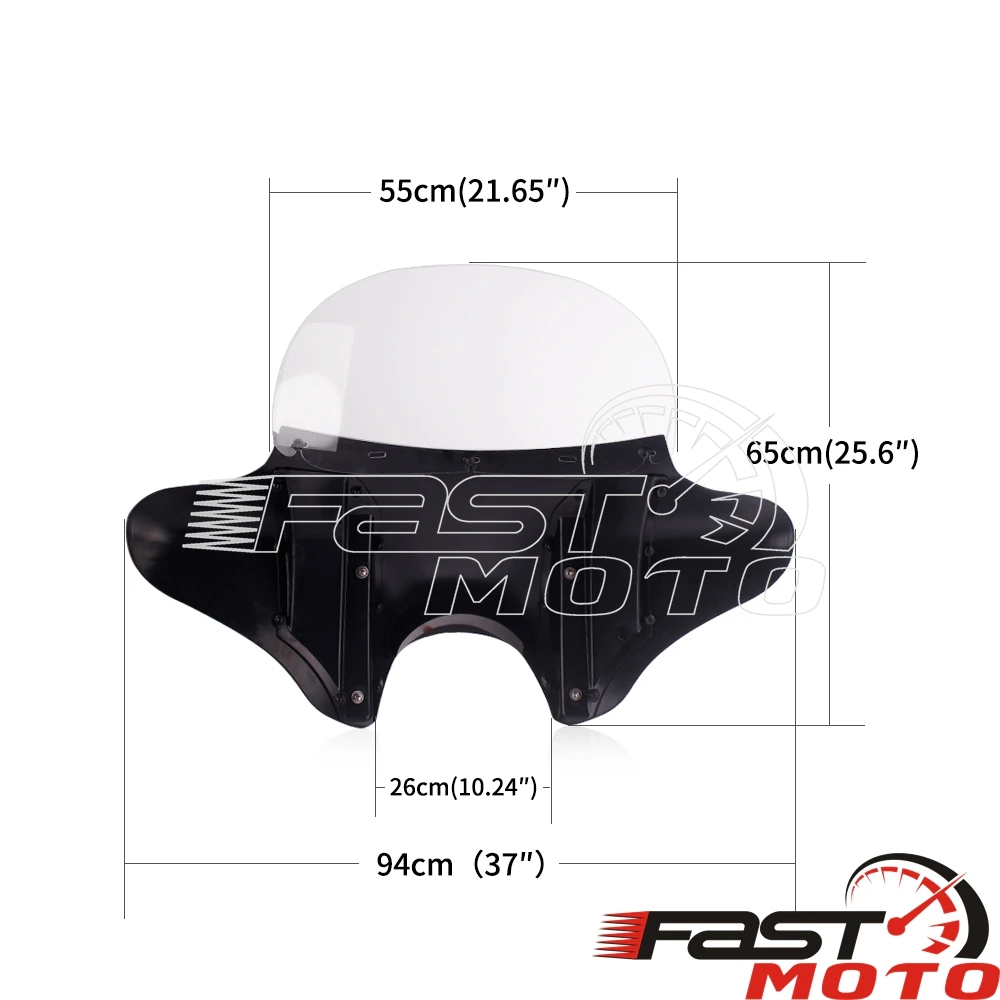 1 set Front Outer Batwing Fairing  For Harley Touring Road King Switchback Softail Breakout Clear Windshield Wind Deflectors view 2