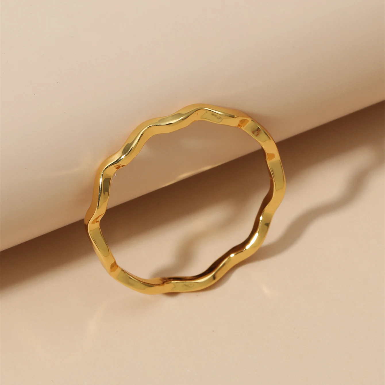  18KGP Fashion Wave Tail Ring For Women