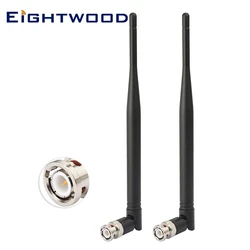 Eightwood 2pcs BNC Male Antenna for Wireless Microphone System Receiver Remote Digital Audio Mic Receiver Amplifier Tuner Radio