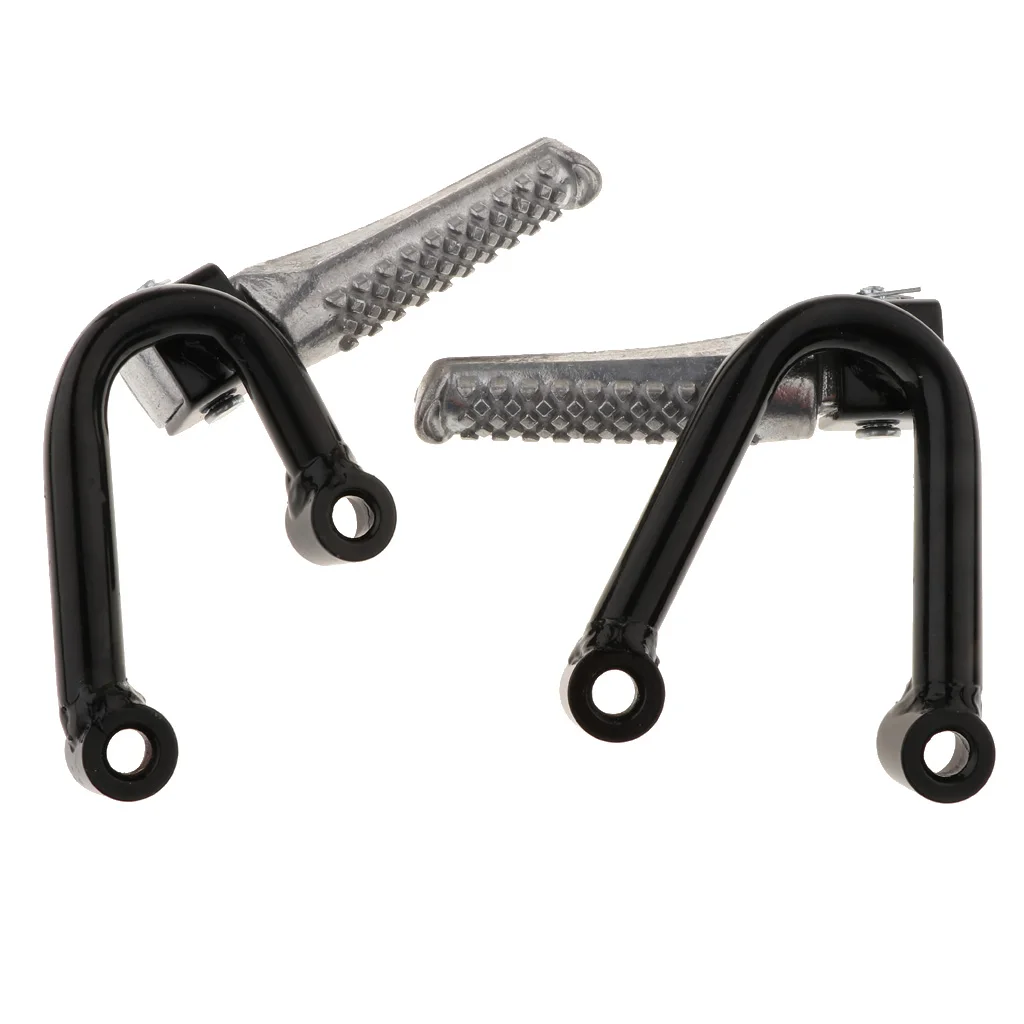 1 Pair Motorcycle Footpegs Rear Passenger Foot Pegs Foot Rests Pedal Bracket Mount Universal Aluminum