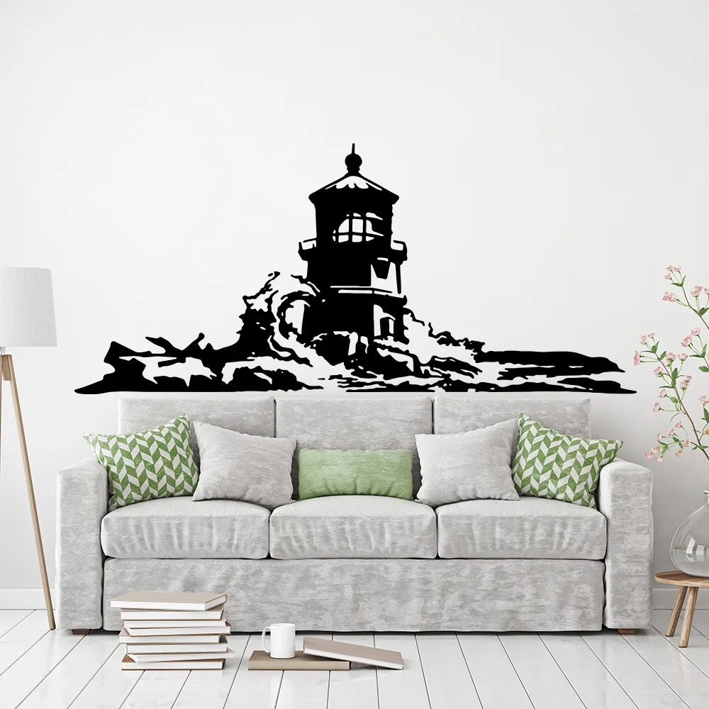 Large Lighthouse Nautical Wall Decal Bedroom Camper Rv Camping Adventure Travel Sea Ocean Car Wall Sticker Playroom Decor