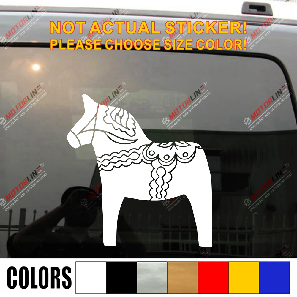 

Swedish Dala Horse Decal Sticker Scandinavian Car Vinyl pick size color die cut no background