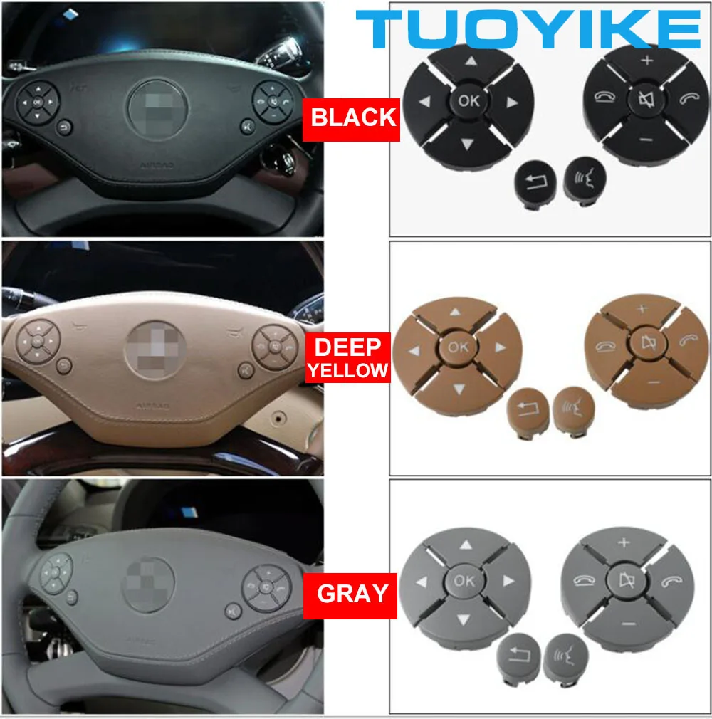 Car Multi-Function Steering Wheel Button Phone Key Control For Mercedes BENZ W216 CL-Class CL63 AMG CL500C CL550 CL600 2011-Up