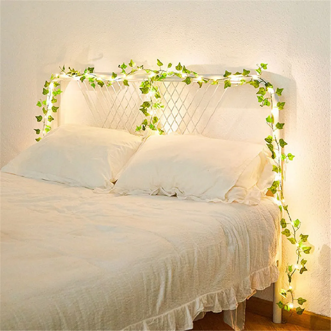 10M 100LED Leaf Garland Lamp for New Year AA Battery Ivy Vine LED Fairy String Lights For Christmas Wedding Party Green Decor