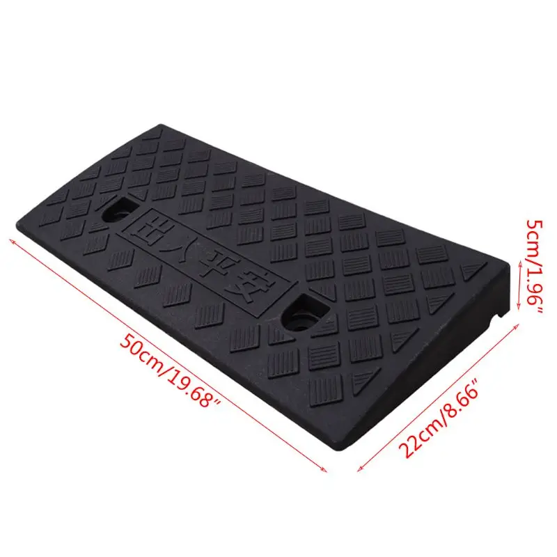 Car Access Ramp Triangle Pad Speed Reducer Durable Threshold for Automobile Motorcycle Heavy Wheelchair Duty Rubber