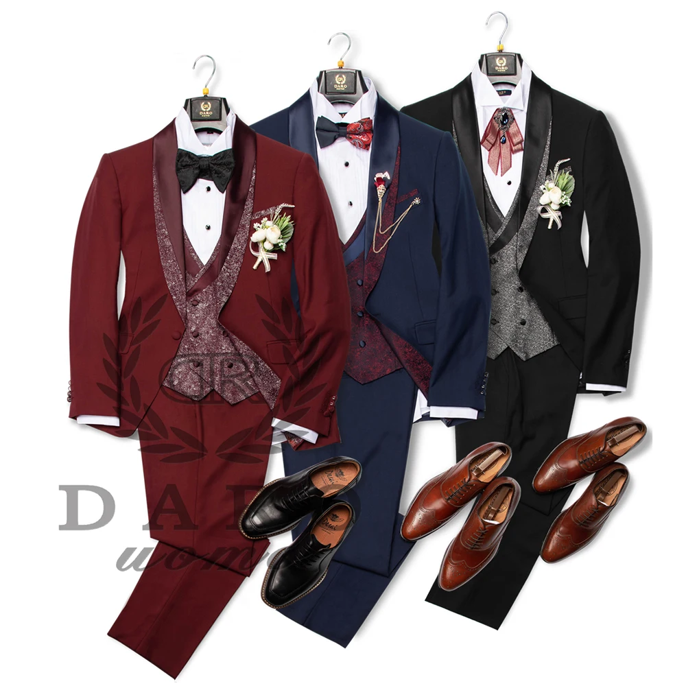 DARO Tuxedo navy blue Bridegroom Suit Wedding Groom Tuxedo Party Fitting Suit 2023 NEW Desingn