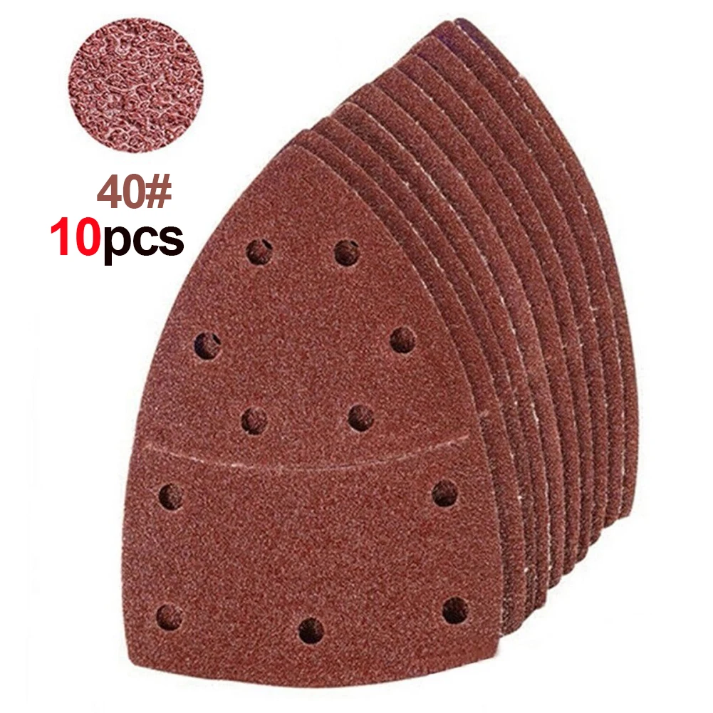 10PCS Mouse Detail Sander Sandpaper 11 Holes Triangular Sanding Paper for Sander Bosch PSM 160A Detail Palm Sander 40-2000 Grits