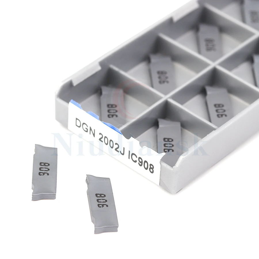Herramientas de corte para torno de Metal, insertos de ranurado de carburo de alta calidad DGN 2002J IC907 DGN 2002J IC908, CNC, 10 Uds.