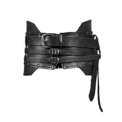 Medievale in pelle di metallo testa scolpita cintura Costume Larp accessorio uomo donna cavaliere vichingo Cosplay cintura fibbia cinghie per adulto