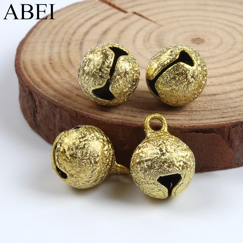 50pcs 10mm Copper Bells DIY Crafts Accessories Christmas Gingle bell Wedding party Decoration Matte Gold Bell