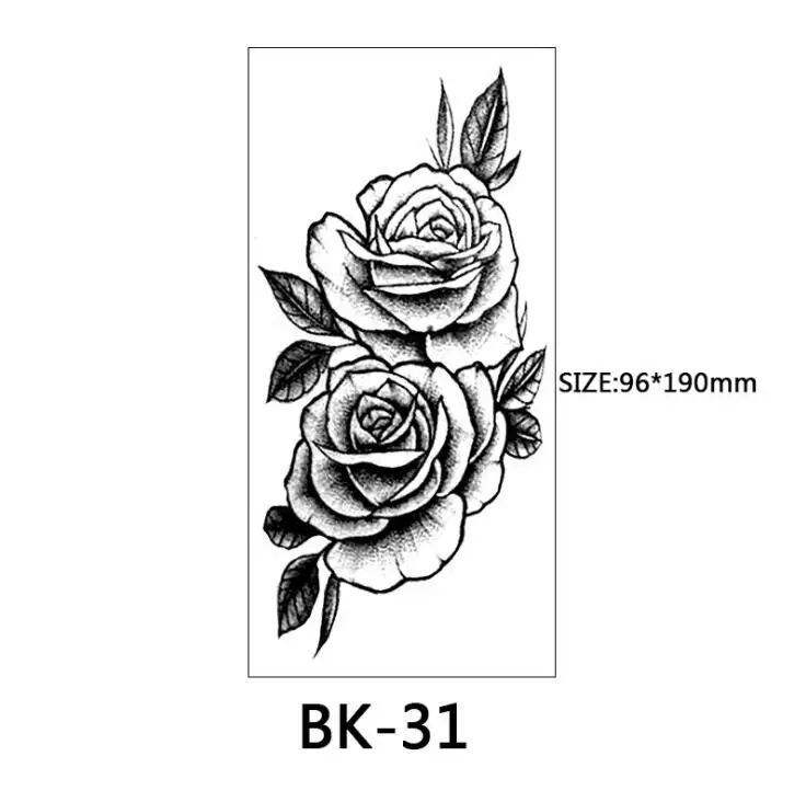 ladies tatoos Flower Girls Temporary Tattoos For Women Waterproof Black Tattoo Stickers 3D Blossom Lady Shoulder DIY Tatoos