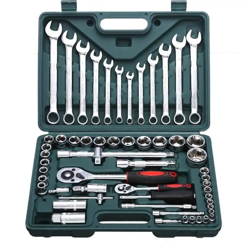 61 piece Socket Wrench Set Professional Auto Repair Tool Kit Hardware Toolbox Car Boat Repair Tool