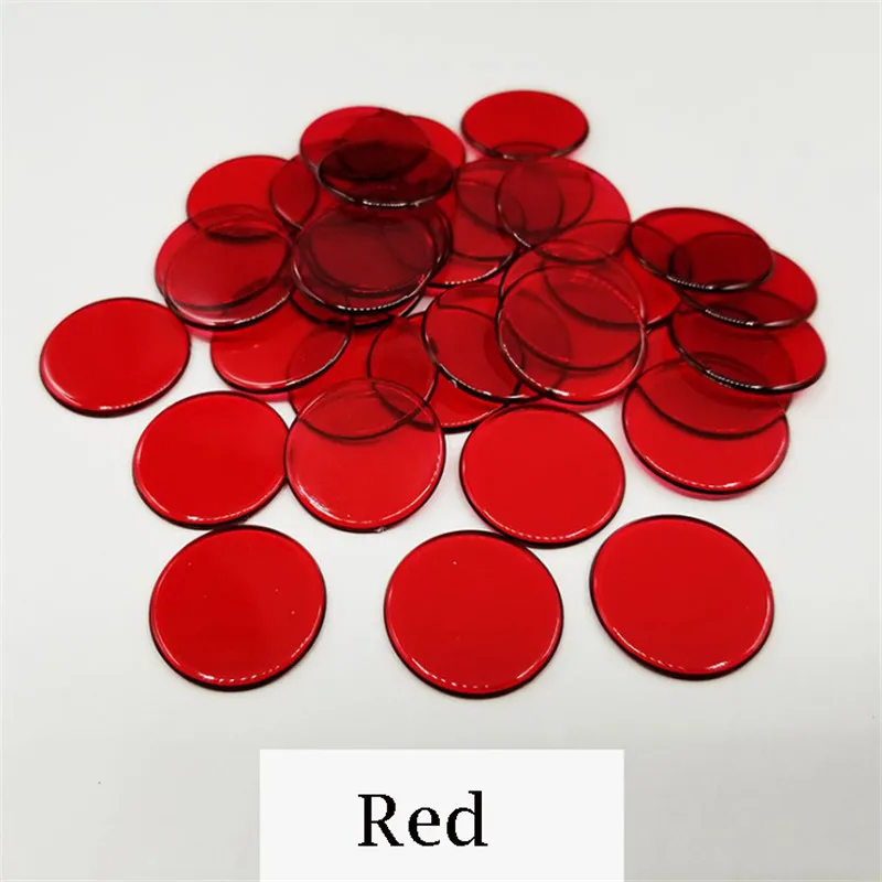 100pcs 19mm Transparent Chips Plastic Counting Supplies Counters For Maths Board Game Token