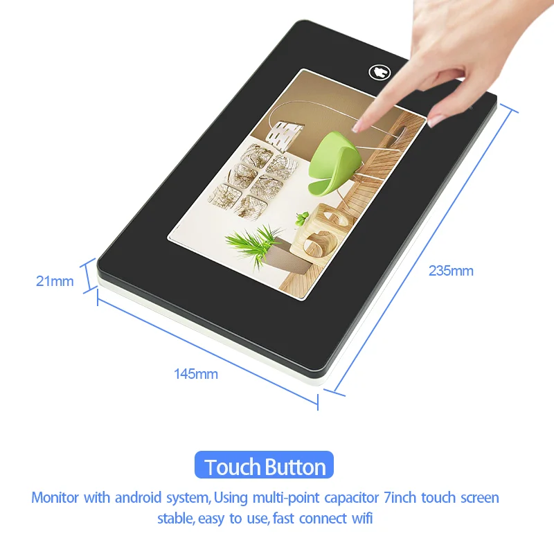 7 zoll Verdrahtete Drahtlose Wifi Video Türklingel System, Video Intercom Tür Telefon Unterstützung Video Aufnahme Passwort RFID Keyfob Entsperren