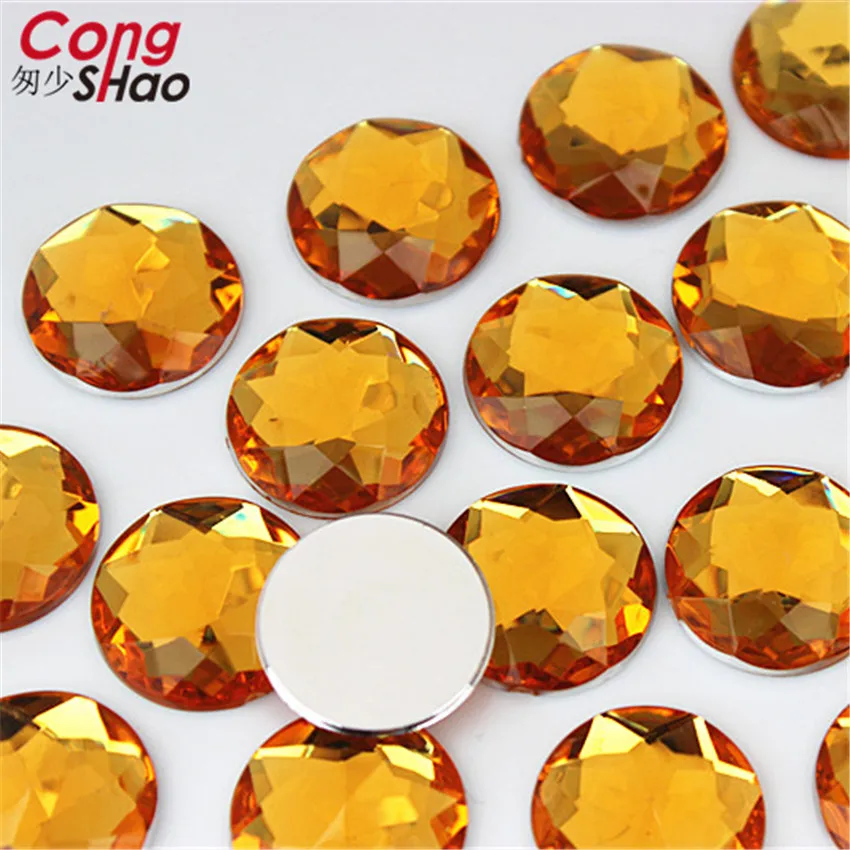 Cong Shao 30pcs 18mm Colorful Acrylic Rhinestone Round Flat Back Beads Crystal Stones DIY Costume Jewelry Accessories ZZ158