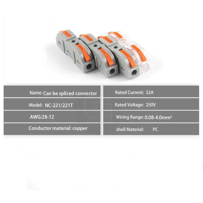 Conector de fiação rápida universal, 1 em várias saídas, divisor, cabo, lata de encaixe, bunda combinada, bloco terminal doméstico, SPL 222