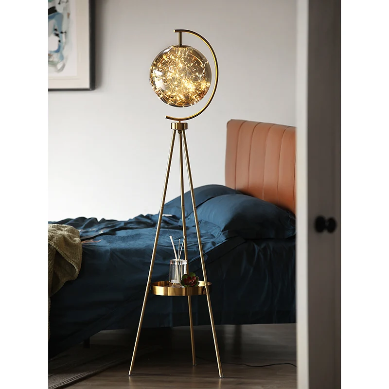 GY Moon Floor Lamp Living Room Sofa Edge Bedroom Several Pieces of Light Luxury High-End Glass Corner Vertical Lamp