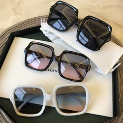 2021 Square Sun Glass High Quality Brand Design Women Sunglasses Luxury Glasses Women Gradient Pink Blue Lens Men Eyeglasses