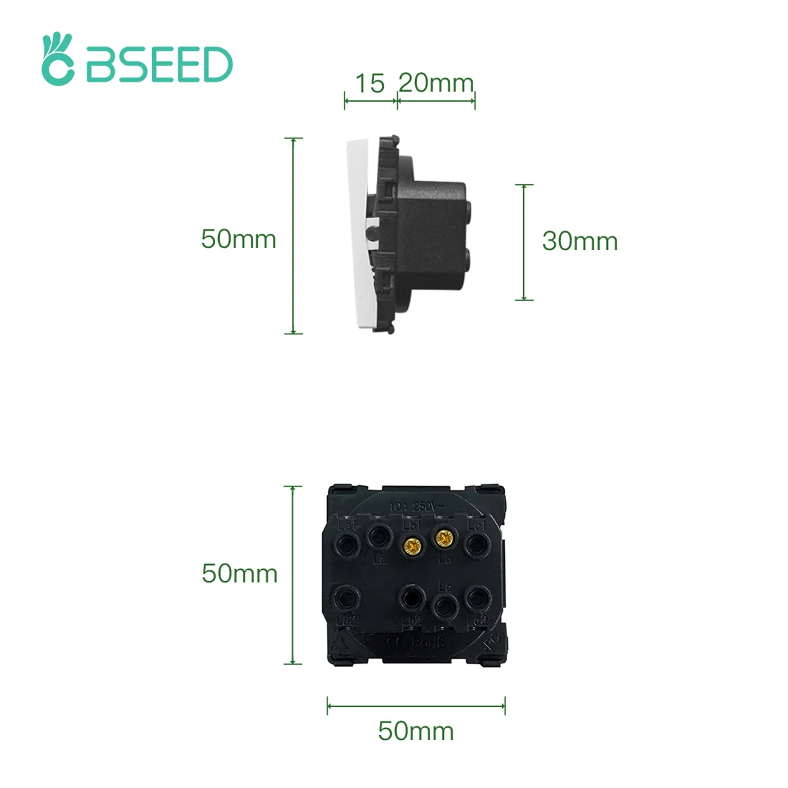 Bseed mechaniczny przełącznik przyciskowy 1/2/3Gang 1/2Way ścienny dzwonek do drzwi DIY funkcja część do dekoracji domu szklane części panelu tylko