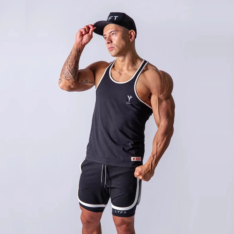 Japan&United Kingdom Mens Running Vest Gym Sleeveless Shirt Slim Fit Tank Men Sport Vest Tops Workout Training Man Singlet