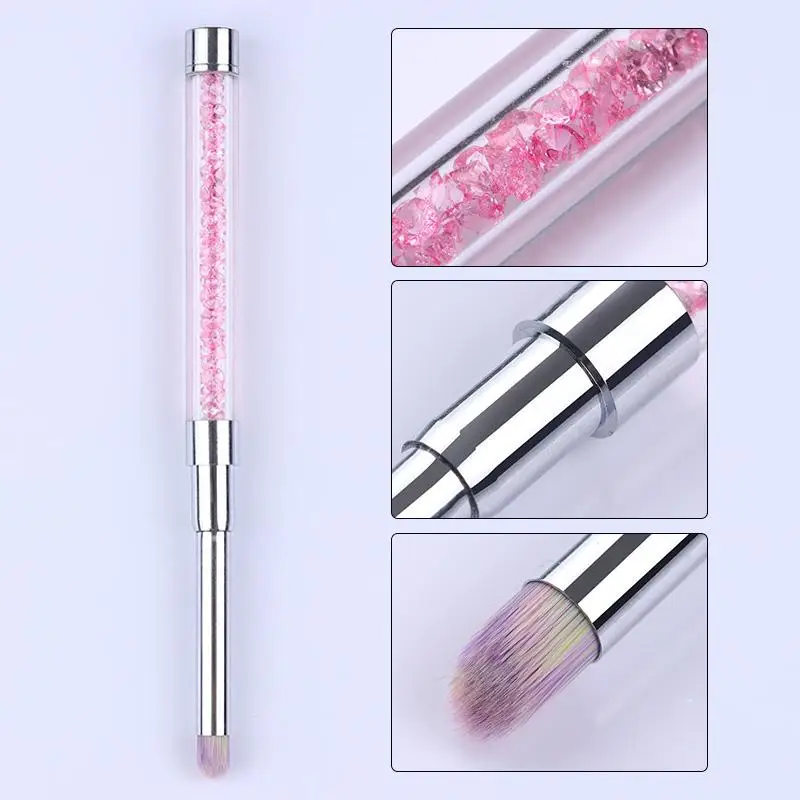 

1 Pc Gradient Drawing Painting Brush Pink Rhinestone Handle UV Gel Painting Pen DIY for Nail Art Design Tool