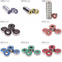 5/10PCS Red ABEC 9 Stainless Steel Bearings High Performance Roller Skate Scooter Skateboard Wheel Bearings