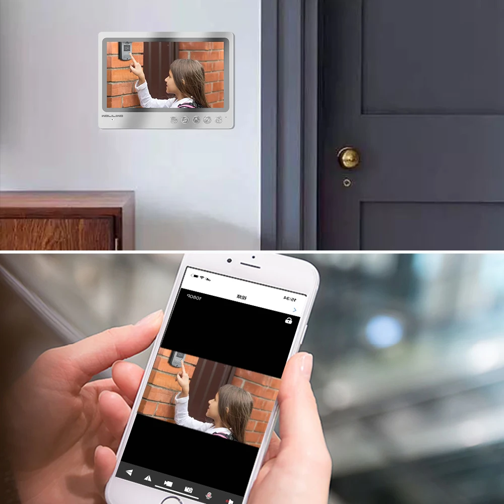 Wifi Video Intercom Systeem 9''screen Deurintercom Record System Wit Licht Nachtzicht Rfid Unlock Deurbel Camera Remote Unlock