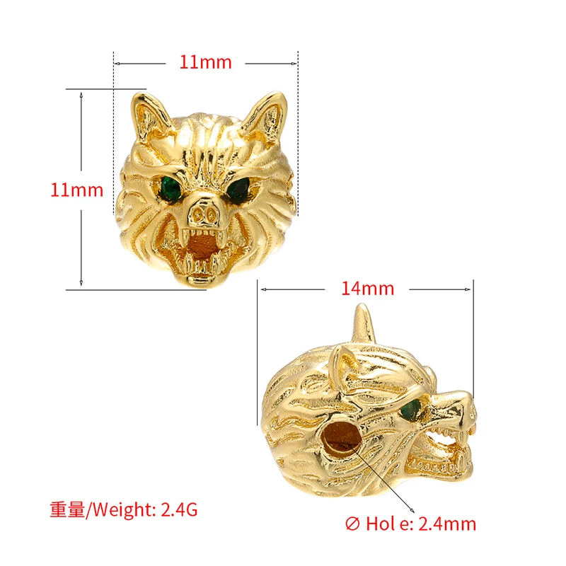 ZHUKOU 11x14mm exquisite brass Monster beads for women necklace bracelet earrings jewelry accessories Making findings model:VZ23