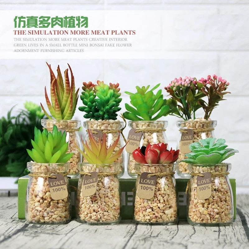 Simulation of green plants and succulent plants creative indoor home false potted windowsill ornaments false flower ornaments