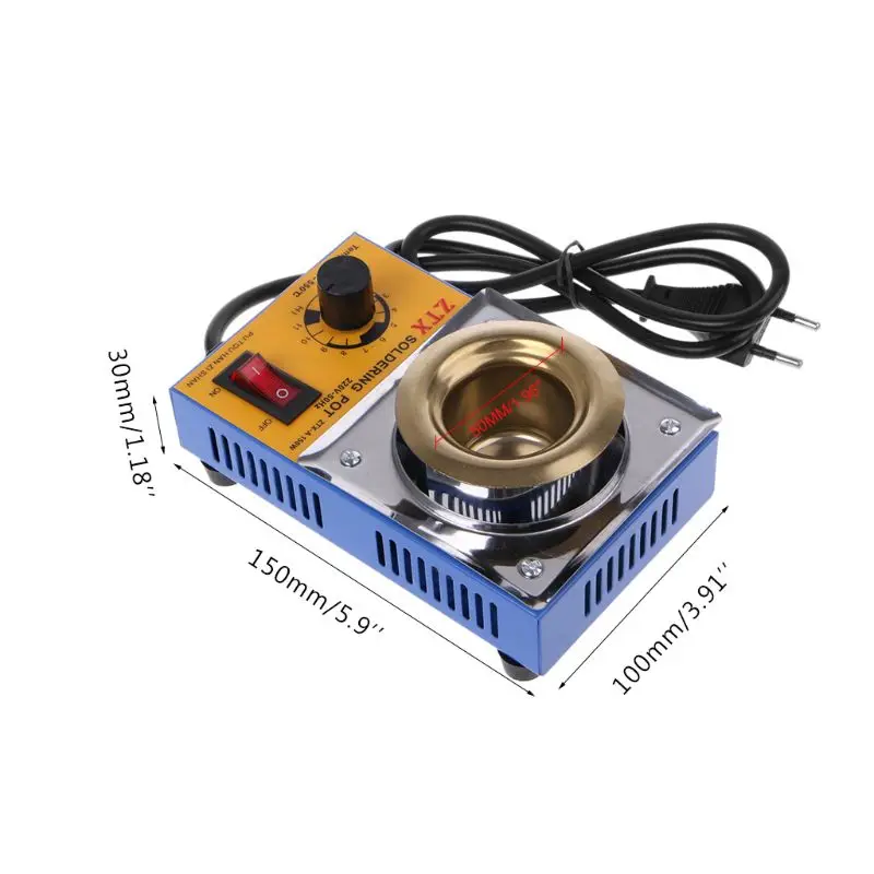 150W EU Plug High Quality Temperature Controlled Soldering Pot Melting Tin Pot Tin Cans Lead-Free AdjustableTemperature