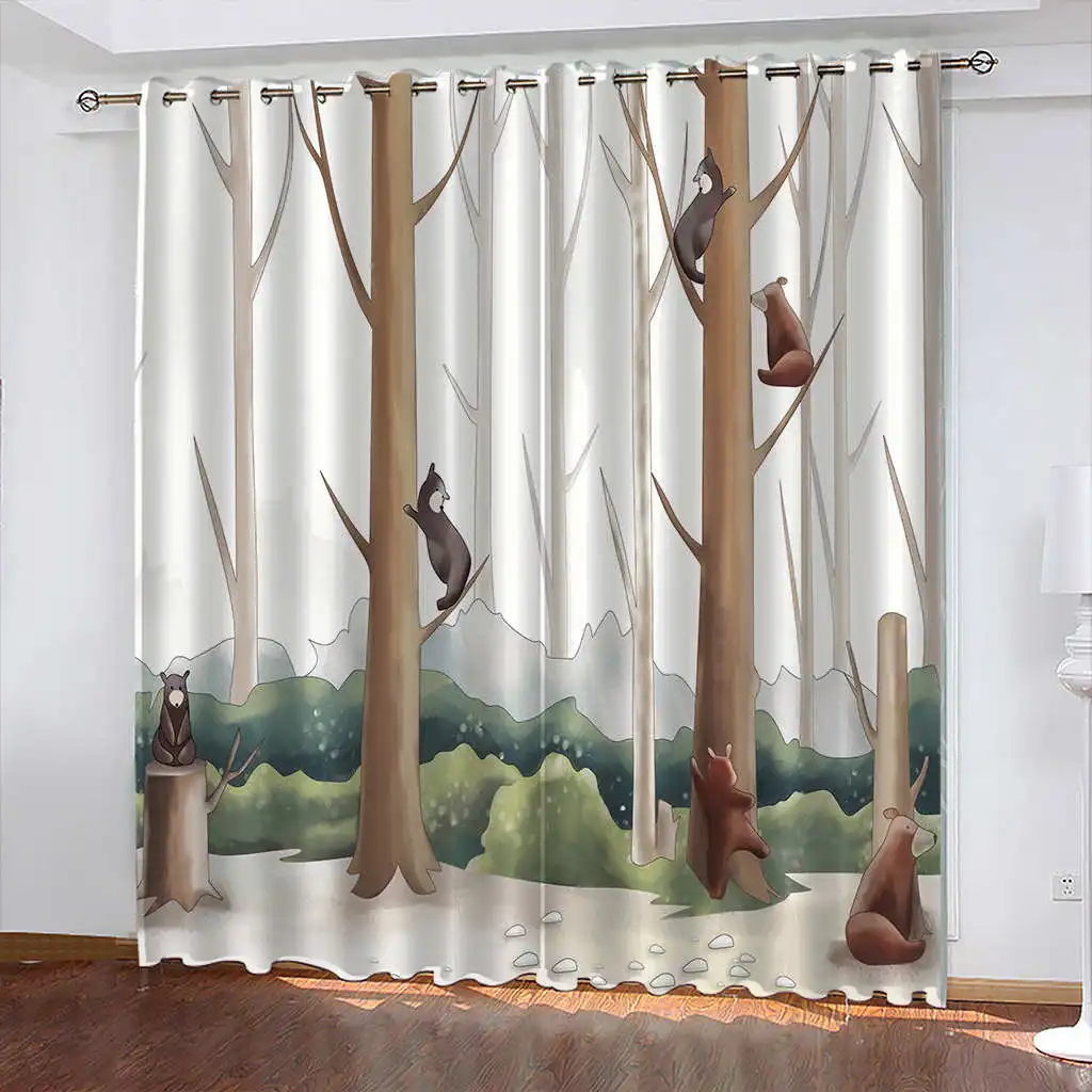 Home Living Room Shading Decorative Curtain Home Textile Decoration Bedroom Curtain 3D Printing Tenda Finestra Cucina