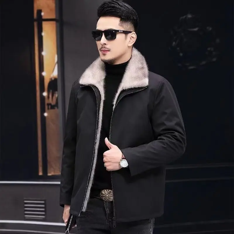 Thicken Men's Winter Coat Thick Parkas Jacket Men Outwear Turndown Collar Male Faux Fur Lined Snow  Casaco Feminino Y120