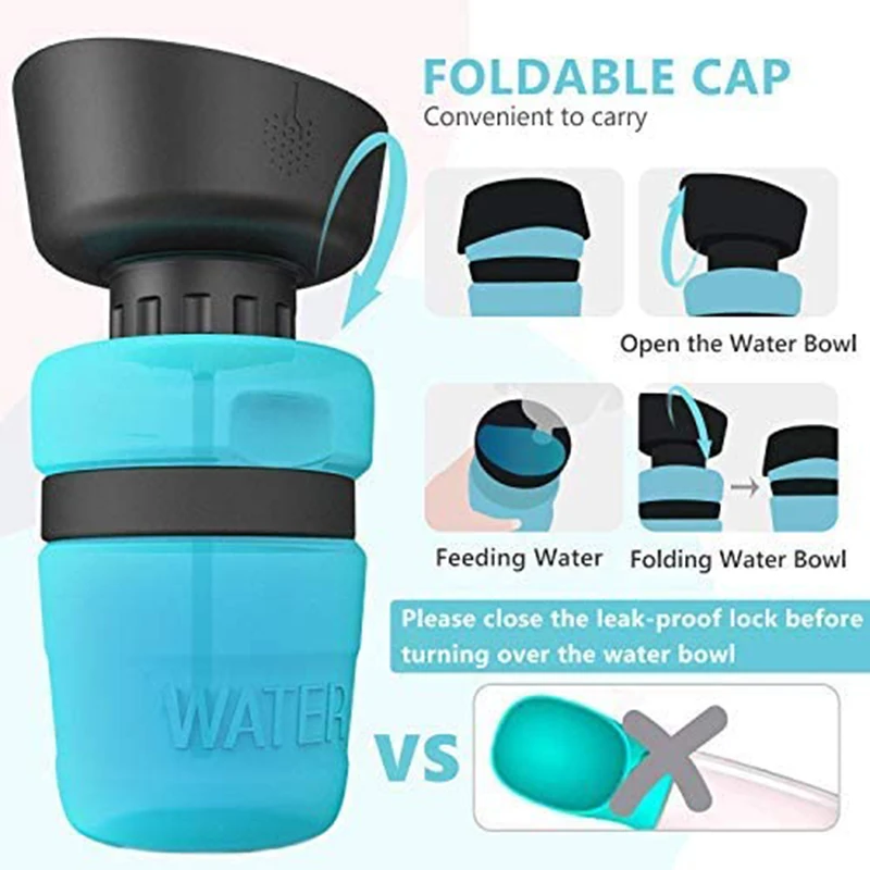 Portable Travel Dog Water Bottle Foldable Pet Water Drink Bowl Outdoor Travel Drinking Dog Bowls Dog Water Dispenser for Walking