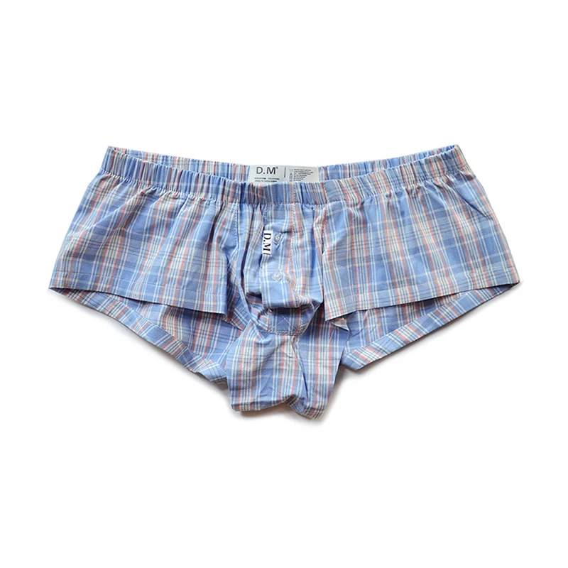 Men's Plaid Boxer Shorts Underwear Sexy Home Cueca Masculina Ropa ...
