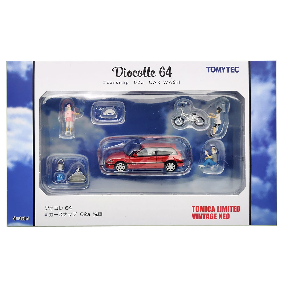 TOMYTEC TOMY 1/64 Car Snap 02a Honda Civic Car model Wash scene doll