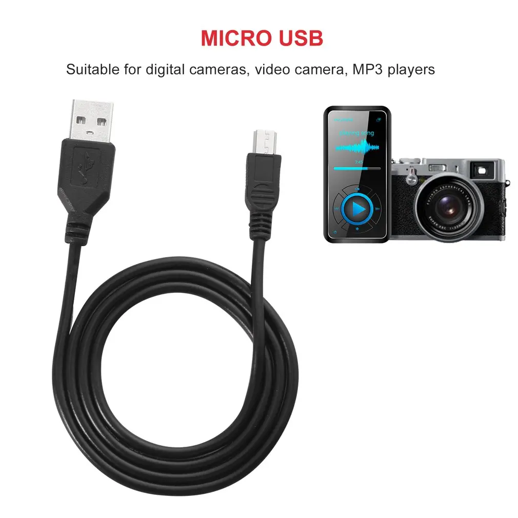 1m USB Charging Cable USB 2.0 Mini B Or Micro USB Charging Cable For Digital Cameras USB Data Charger Cable