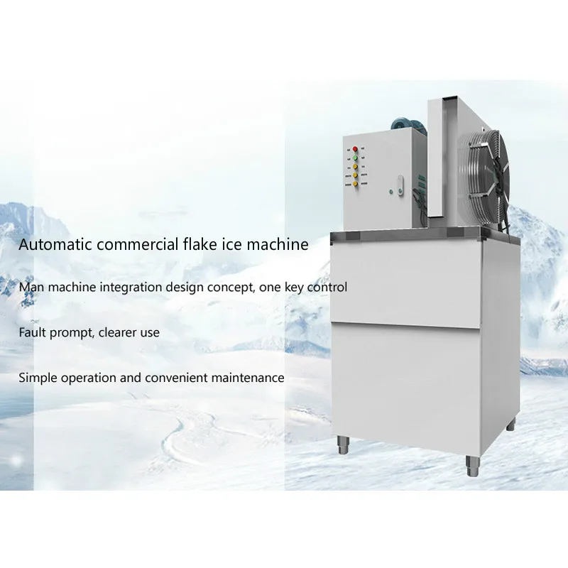 Commercial ice maker 300kg Seafood Buffet fish scale automatic flake ice machine cold storage