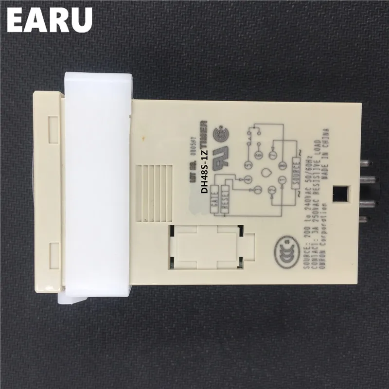 DH48S-1Z DH48S 0.01S-99H99M AC/DC 12V 24V Cycle On-delay SPDT Reset Pause Digital LED Time Relay Switch Timer Din Rail+Base Hot