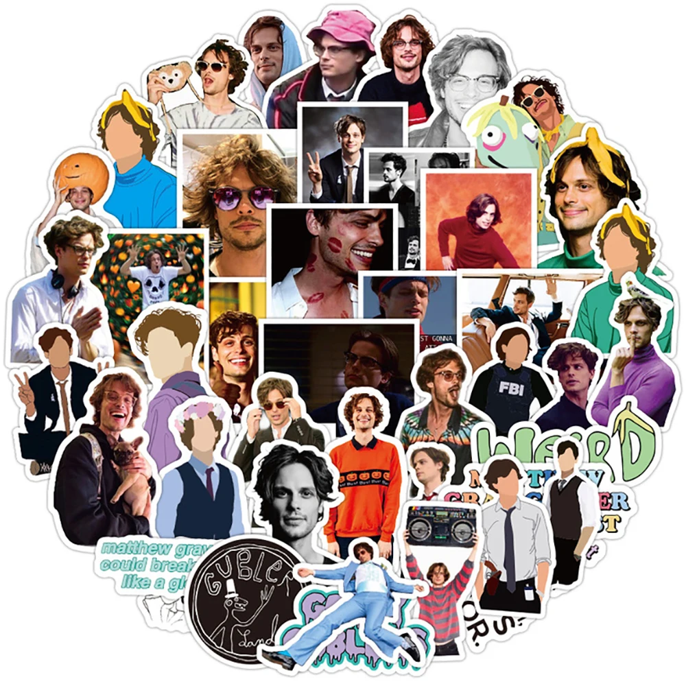 10/30/50PCS Actor Matthew Gray Gubler Stickers DIY Fridge Laptop Motorcycle Luggage Skateboard Graffiti Cool Decals Sticker