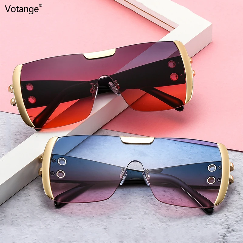 2021 Punk Sunglasses Women New Fashion Vintage Oversized Sun Glasses Men Faceshield UV400 Goggle Eyewear Black E155