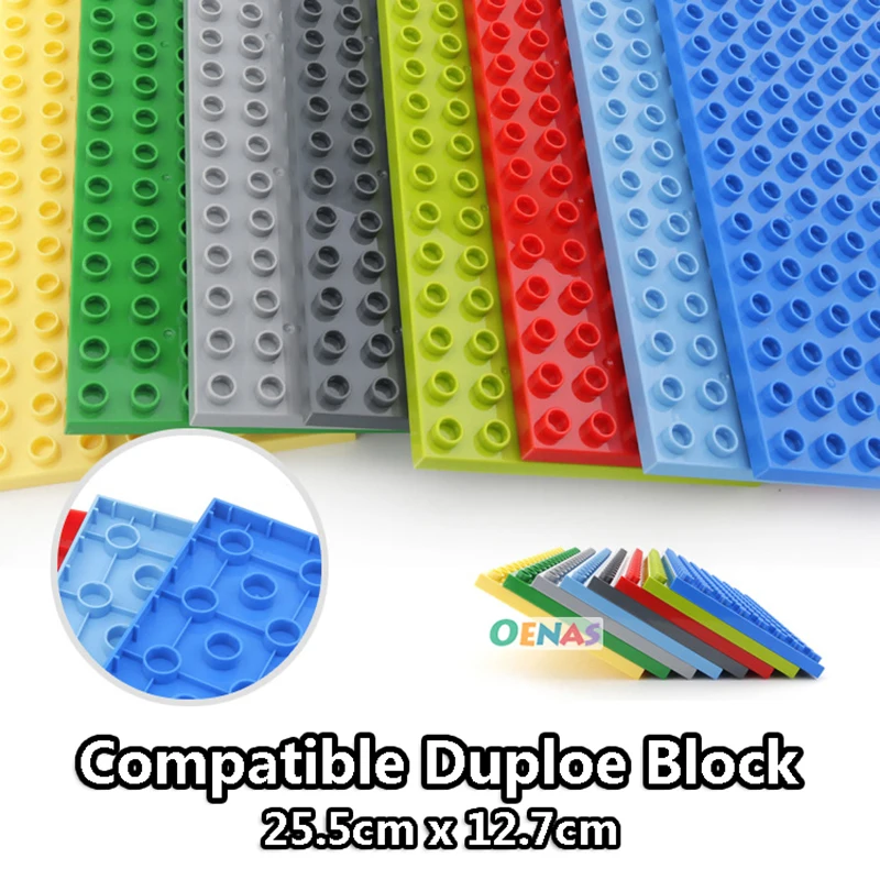 DIY 8*16 Size Block Baseplate 128 Dots Assemble Big Particle Building Block Compatible Large Educational Brick Toy for Childrens