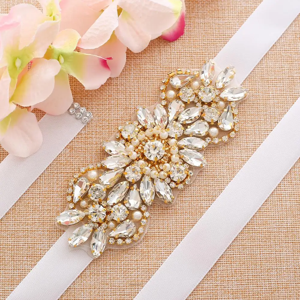 SESTHFAR Thin Crystal Wedding Bridal Belt Rhinestone Bridal Sashes Wedding Belt Wedding Dress Accessories