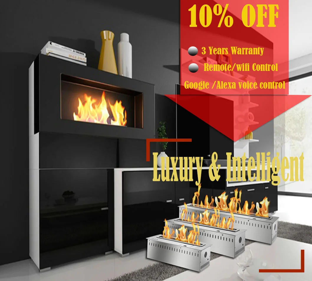 

Inno living fire 48 inch bioethanol stove modern ventless fireplace with remotecontrol